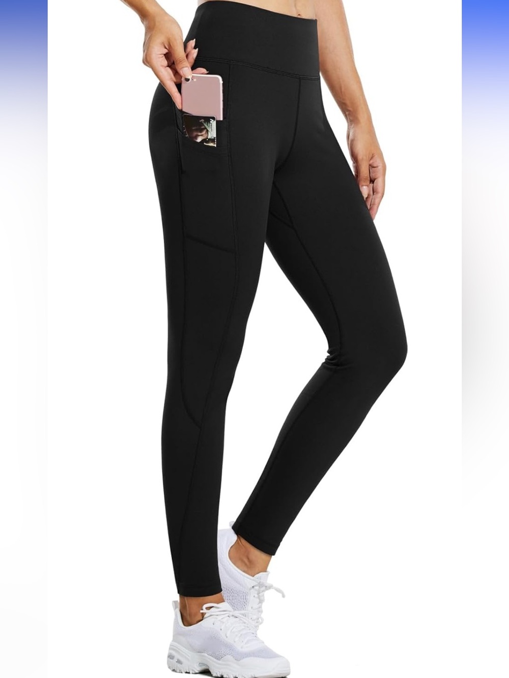Fleece Lined Leggings Waterproof Thermal Winter Hiking Pants Warm Tights  S